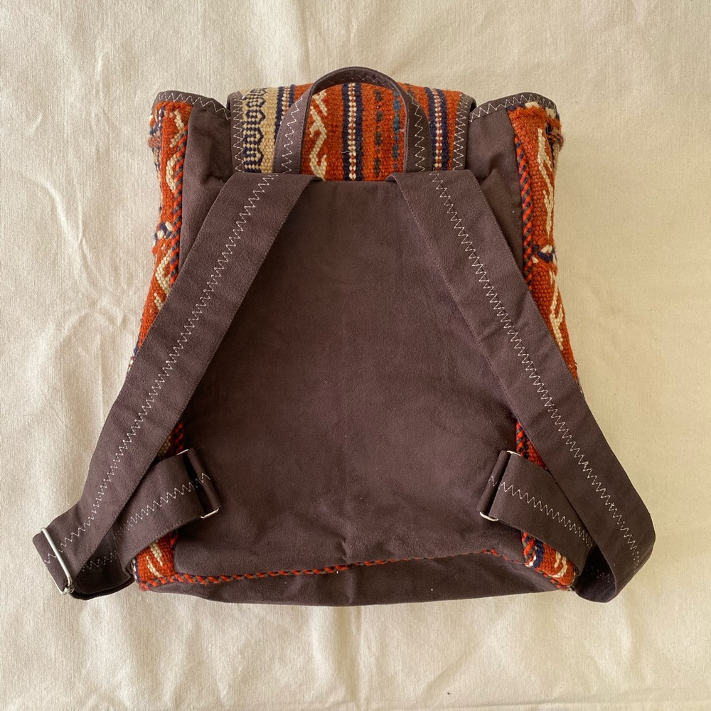 NWT UNESCO Certified Bohemian Woven Kilim Wool Backpack with Tribal Patterns - Picture 6 of 12